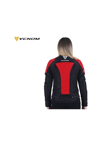 Venom Ceket Dynamıc Pro Kadın Kırmızı Motosiklet Ceket
