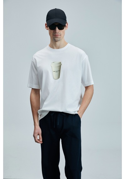 Lufian Omen Modern Grafik T- Shirt Beyaz Beyaz 111020252100500 Beyaz