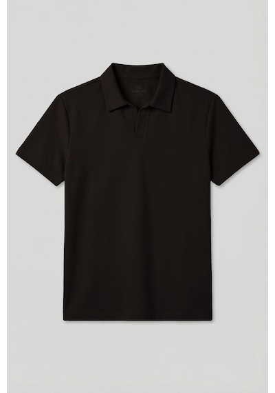Kahverengi Rahat Form Yumuşak Dokulu Polo Yaka Erkek T-shirt - 88496