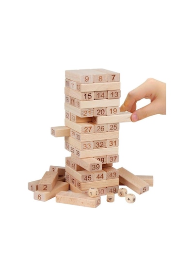 54 Parça Ahşap Jenga Oyunu