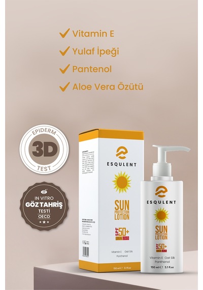 Esqulent Yüksek Korumalı Güneş Losyonu SPF50+ Sun Protection Lotion 150 ML