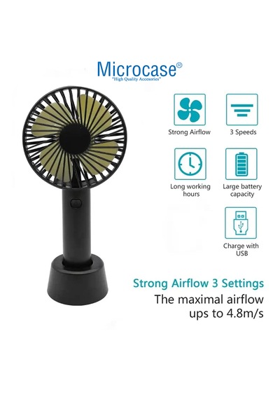 Microcase Fn30 Şarj Edilebilir Masaüstü Ve Elde Taşınabilir Mini Fan - Al5301