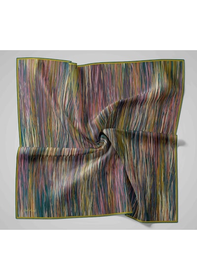 Silk Home Twill İpek Eşarp 11484-32 Petrol Yeşili, Yağ Yeşili, Sarı, Pembe, Yavruağzı