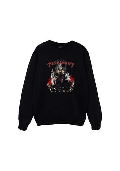 Testament Baskılı Sweatshirt Siyah