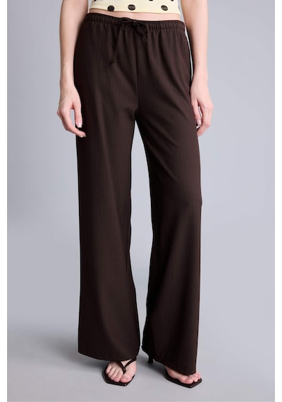 Defacto Wıde Leg Çift Cepli Normal Bel Standart Boy Pantolon F6249ax26aubn473 Kahve-bn473
