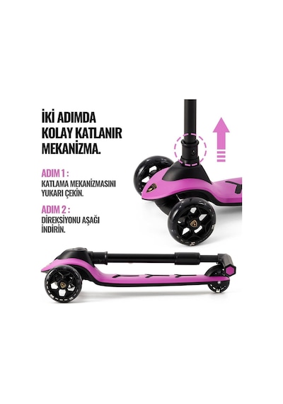 Işıklı Scooter Mor Renksiz