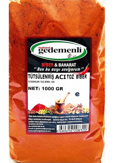 Gedemenli Tütsülenmiş Acı Toz Biber 1 KG
