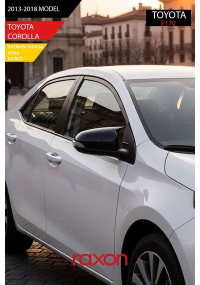 Toyota Corolla E170 2013-2018 Batman & Yarasa Ayna Kapağı Parlak Piano Black Sport