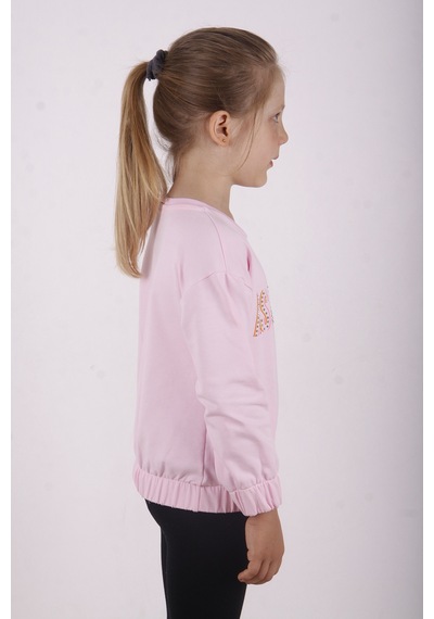 Toontoy Kız Çocuk You Wish Baskılı Sweatshirt Açık Pembe
