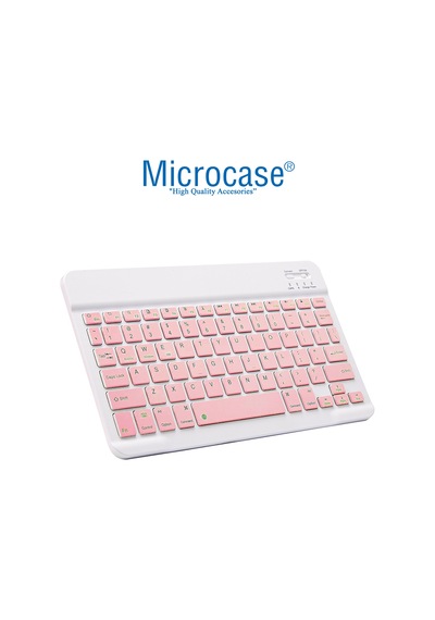 Tablet Apple Uyumlu iPad  Bluetooth Klavye Şarjlı Kablosuz - Al2671 Pembe