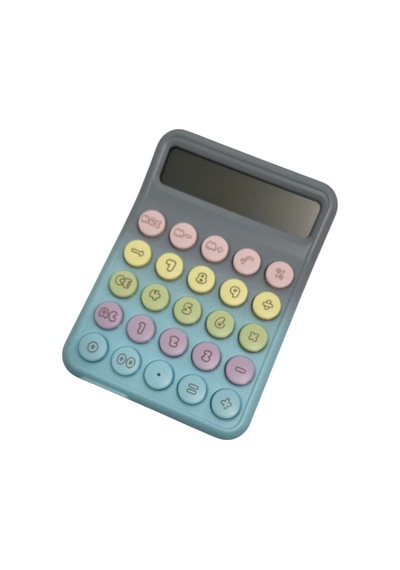 Runzon Renkli Hesap Makinesi Yuvarlak Uçlu 12 Hane Mavi Rz-822 Mavi