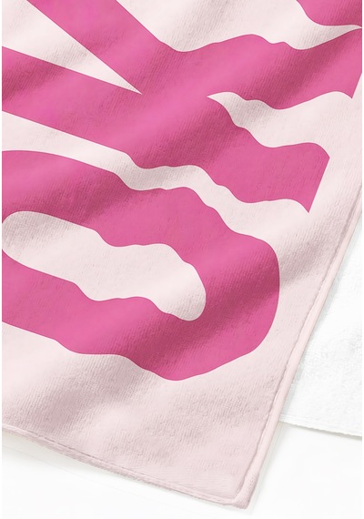 Pembe Okay Typografi Plaj Havlusu-minimalist Yaz Stili Havuz Deniz Banyo Hızlı Kuruyan Sahil Örtüsü Kuru Şeftali
