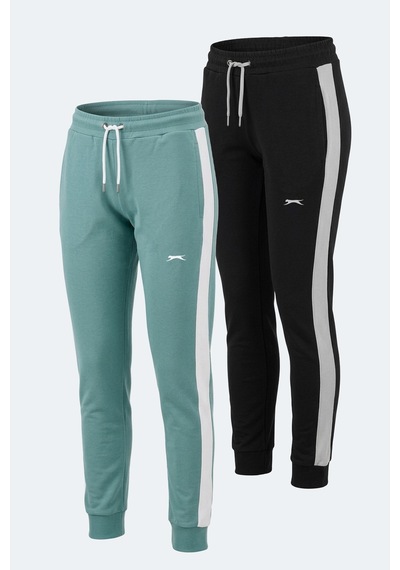 Slazenger Veva 2 Li Set Kadın Eşofman Altı Yeşil - Siyah
