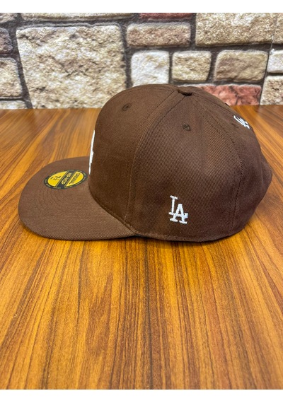 La Los Angeles Nakış Hip Hop Snapback Rapper Basket Cap Şapka Kahverengi
