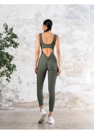 Arkası Büzgülü Scrunch Butt Spor Tayt Tulum