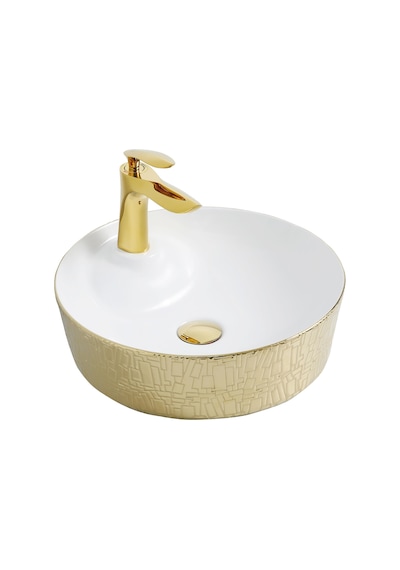 Paluci Tesla White Gold Lavabo Sırlı