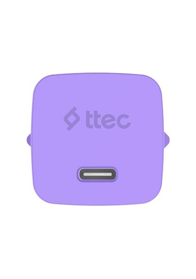 Ttec Smartcharger Gan 20w Pd Seyahat Hızlı Şarj Aleti + Usb-c - Lightning 120cm Kablo Neon Mor
