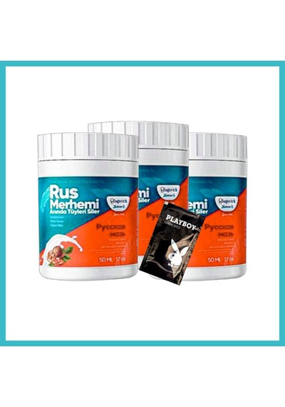 Bezos Playboy Turquoise Tüylere Krem 3 Adet Ceviz & Ceviz Sütü Rus Merhemi 50 Ml + Yanında Jel Dfnbez