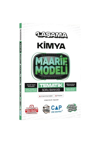 Çap Yayınları Üniversiteye Hazırlık Matematik-fizik-kimya Maarif Model 1.aşama Tematik Soru Bankası Set 3 Kitap