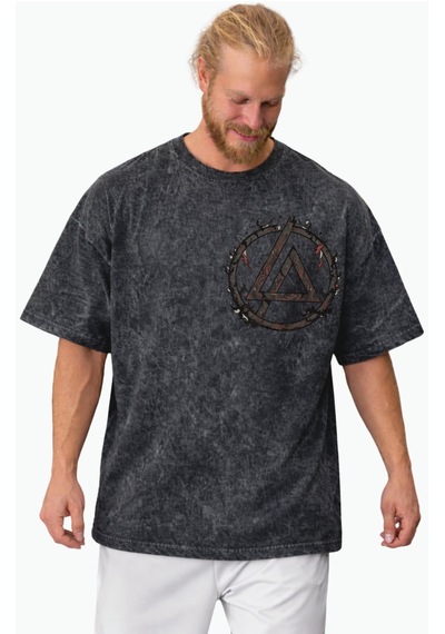 Sevbano Linkin Park Rock Metal Müzik Grubu Sırt Baskılı Unisex Oversize V Siyah