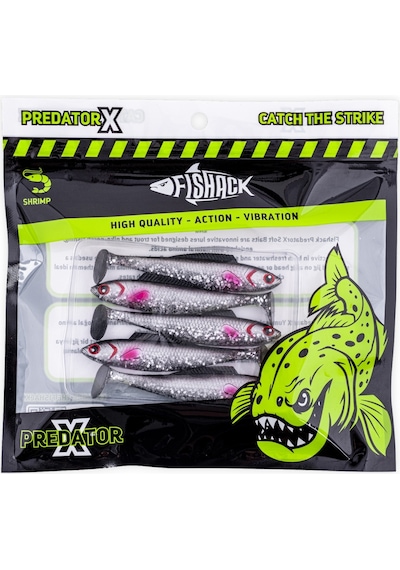 Silikon Sahte Balık - 4,5g 85mm - Fishack Predatorx - Uv Boyalı - Ghosty