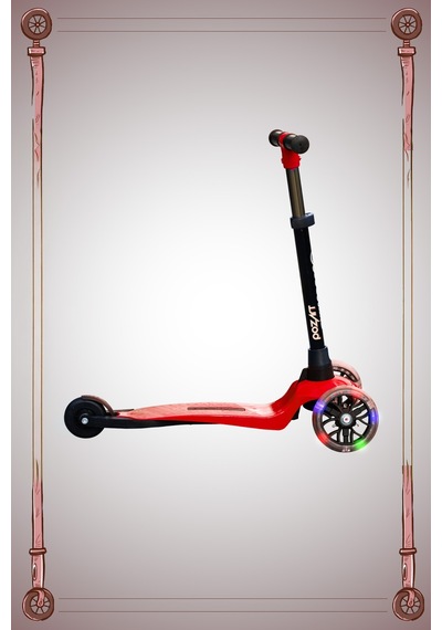 Scooter Yeni Leddy 3tekerli Led Işıklı 2+yaş 50kğ Taşıma Kapasiteli 3kademe Direksiyon Kırmızı