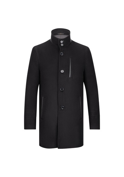 Hatemoğlu Siyah Slim Fit Hakim Yaka Yünlü Palto 2958675 Siyah