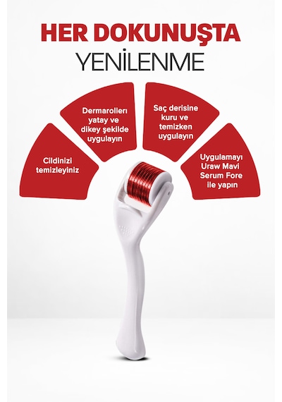 Titanyum İğneli 0,50 Mm Saç Ve Cilt Bakım Dermaroller Beyaz