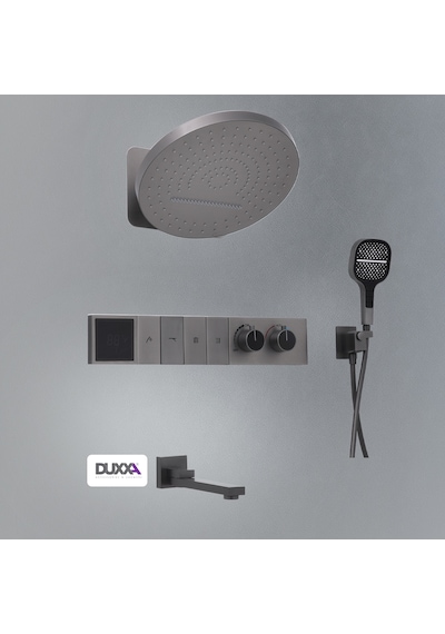 Royal Ankastre Termostatik Batarya Ve Duş Seti Gun Gray D.059 Inox