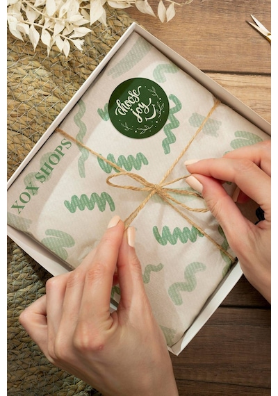 Choose Joy Botanik Koyu Yeşil Sticker 3x3cm St2231 Çok Renkli