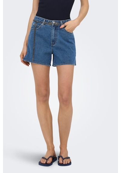 Only Onlvega Regular Fit Normal Bel Kot Short Bayan Short 15375433 Mavi