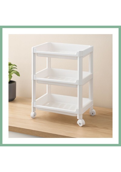 Bşkvirgo 3 Katlı Tekerlekli Sepet Organizer Raf - 352x220x480 Mm Bsk2026
