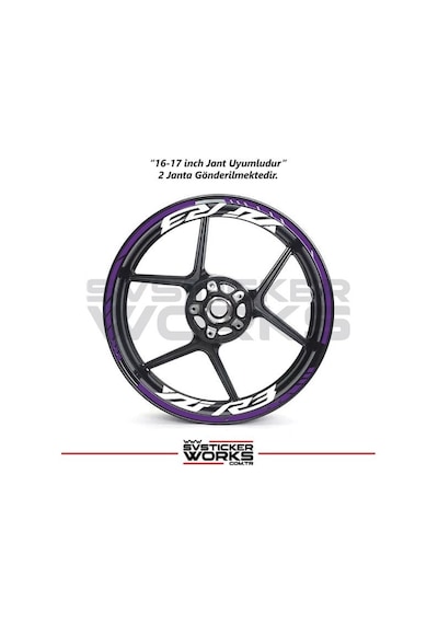 Yamaha Yzf-r3 Yazılı Jant Sticker Dış Ve İç Set Sticker Jant Şeridi Mor 58716666