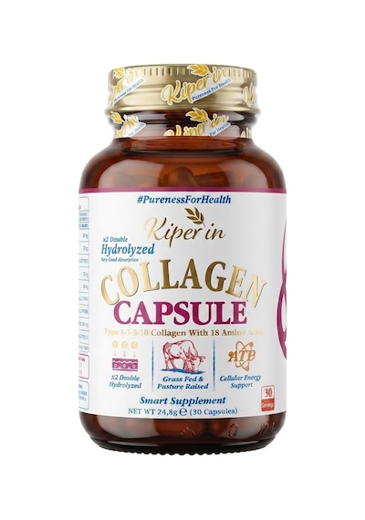 Tr Collagen Kapsül 30 Adet, Hidrolize Peptit 500 Mg, Tip 1-3-5-10, C Vitamini, Çinko, D3, Biotin, Selenyum, Hyaluronik