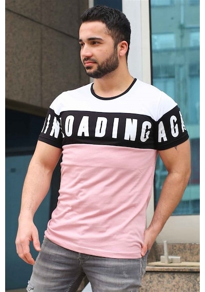 Madmext Baskılı Pudra Tişört 2974