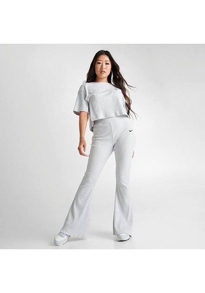 Sportswear High-waisted Wide Leg Ribbed Kadın Eşofman Altı Dv7868 - 025 Gri