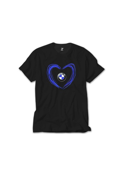 BMW Heart Logo Siyah Tişört Siyah