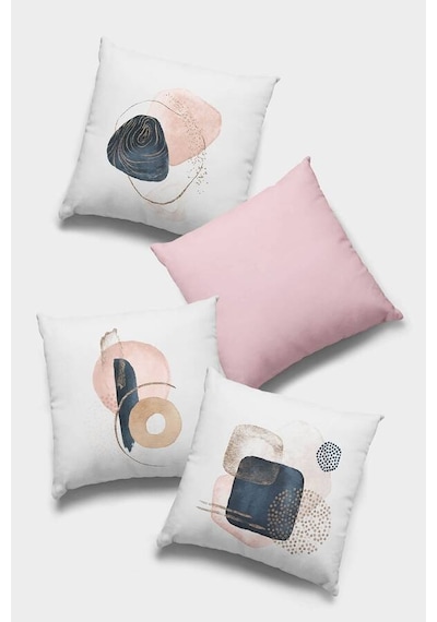 Pudra Modern Çift Taraflı 4'lü Set Kırlent Kılıfı 4kr056n11