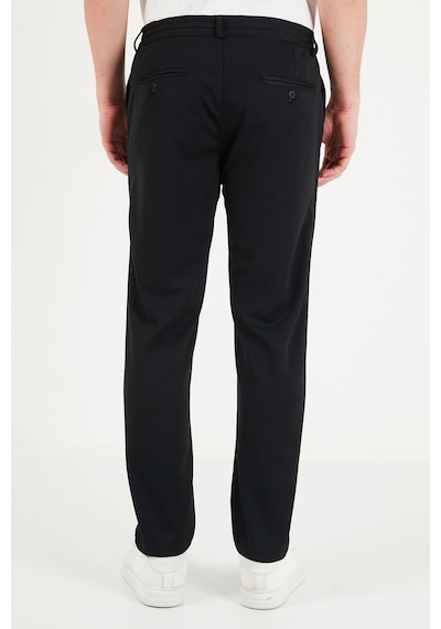 Buratti Regular Fit Düz Paça Bağlamalı Pantolon Erkek Pantolon 6843700 Siyah