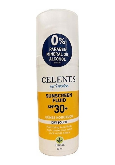 Celenes Dry Touch Sunscreen Fluid Koruyucu Güneş Kremi SPF30+ 50 ML