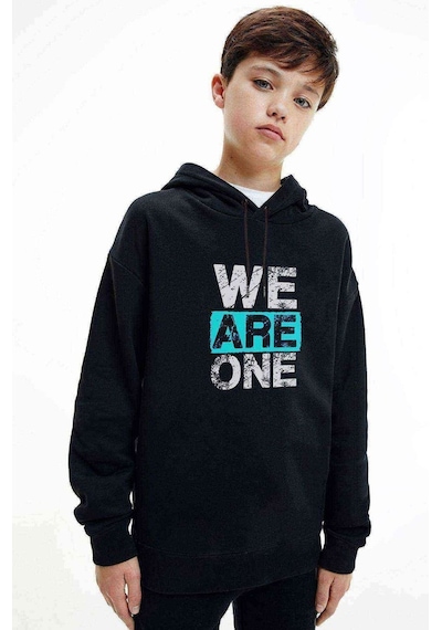 Tshirthane Exo We Are One We Are Baskılı Unisex Çocuk Kapüşonlu Siyah Sweat Siyah