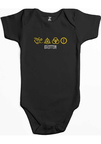 Zepplin Giyim Led Zeppelin Zoso Yellow Mavi Bebek Body Zıbın
