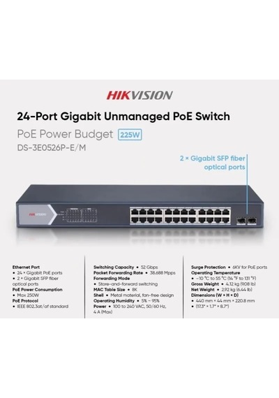 Hıkvısıon Ds-3e0526p-e/m 24 Port Switch