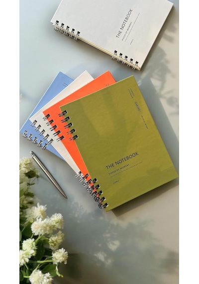 Spiralli 80 Yaprak Çizgili A5 Defter, Not Defteri, Okul Defteri, 4 Farklı Renk Seçeneği 02 Placid Blue Çok Renkli