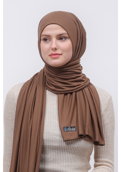 Altobeh Tesettür Kadın Düz Renk Penye Şal Hijab - Koyu Çikolata