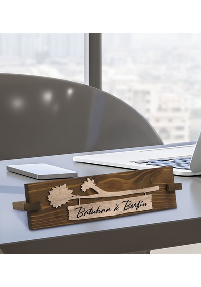 Bk Gift Kişiye Özel Ahşap Kabartma Figürlü Masa İsimliği, Yeni İş Hediyesi, Sevgiliye Hediye, Ofis Hediyesi-2 Diğer
