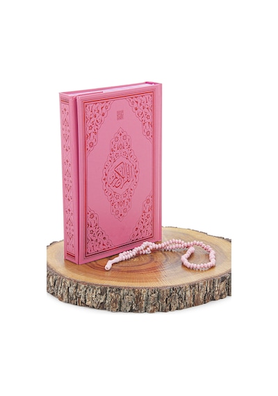 Rahleli Kuranı Kerim Tesbih Kızımın Çocuk Seccade Seti Pembe