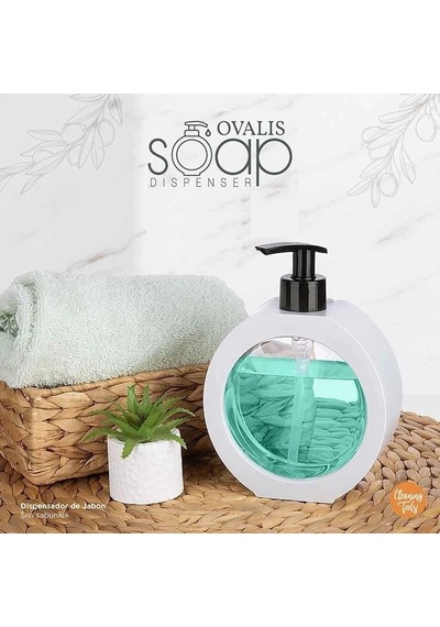 Hubrendy Çer 350 Ml Tezgah Üstü Oval Banyo Mutfak Sıvı Sabunluk Banyo Mutfak Bulaşık Lavabo Deterja Diğer