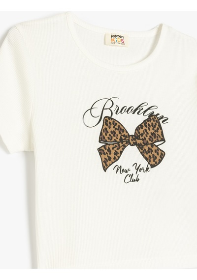 Koton Ekru Kız Çocuk T-shirt 5skg10273ak Ekru