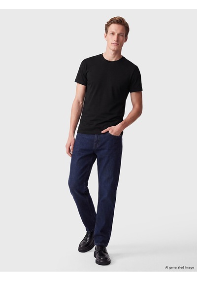 LC Waikiki Lc Waıkıkı Siyah Slim Fit Kalın Kumaş Tişört /02